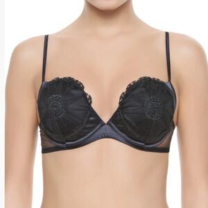 NWT LA PERLA Black Label JAVA DANCER Bra Black 34B Boudoir Vamp Luxury Designer